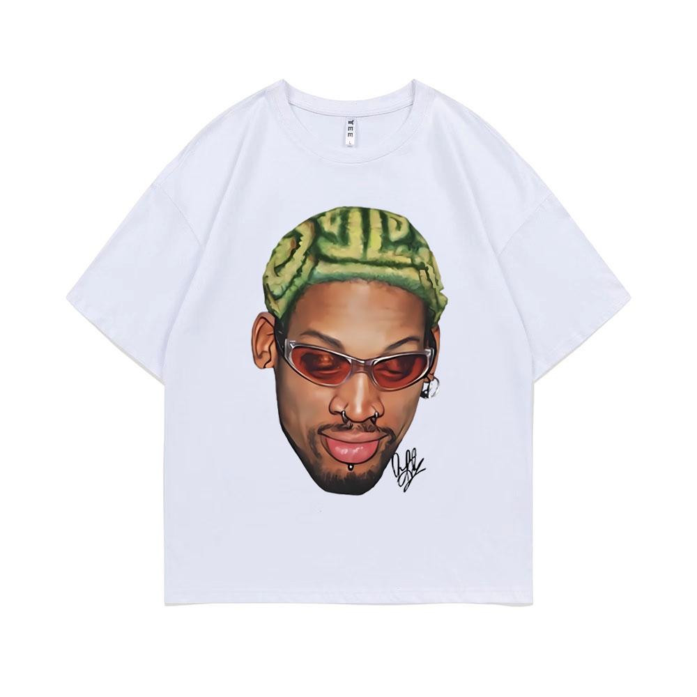 The Worm Dennis Rodman Big Face Graphic T-shirt Men Women Hip Hop Oversized  Basketball Boys T Shirts Unisex Vintage Casual Tees