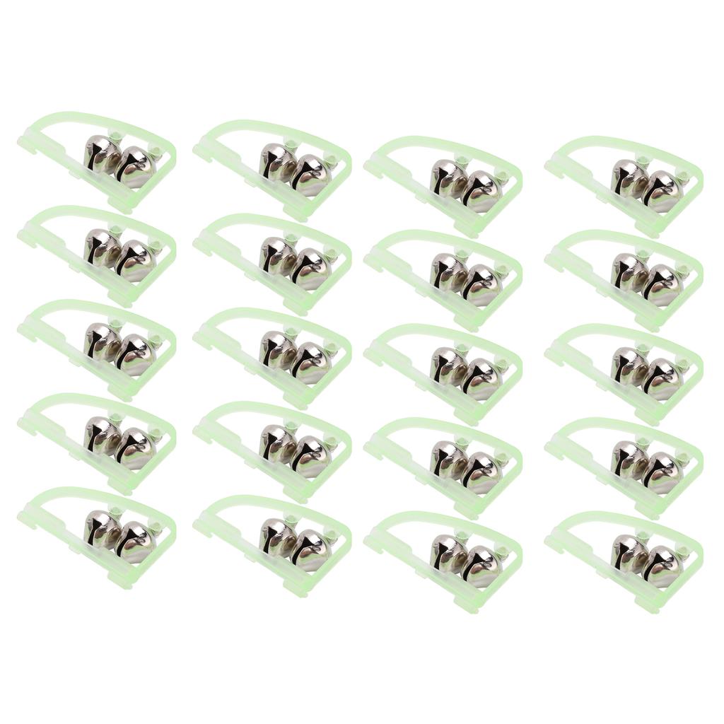 20 buc Alarmă Mușcătură Lansetă Pescuit Clopoței Dubli Alarmă Fluorescentă Vârf Lansetă Pescuit de Noapte Clopoțel Mușcătură Pește