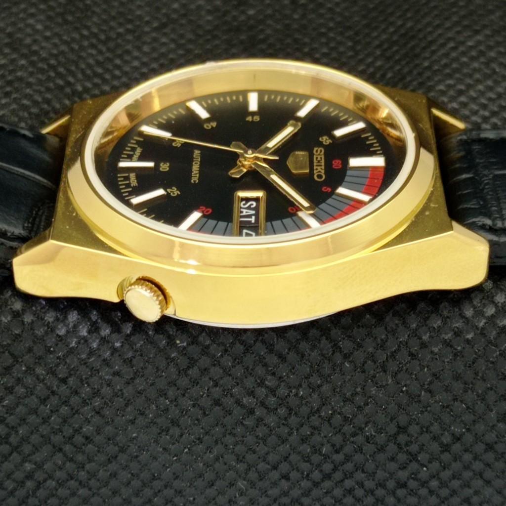 REFURBISHED VINTAGE SEIKO 5 AUTO 6309A JAPAN MENS DAY/DATE BLACK WATCH A309511-9 Seiko-a309511-1