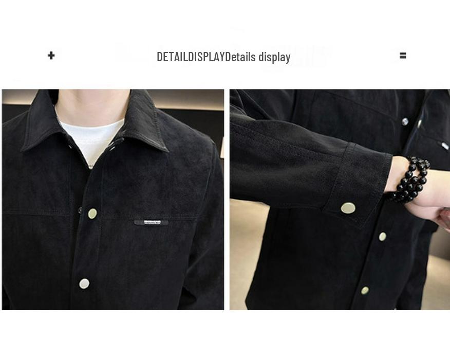 Men's Premium Suede Jacket — Trendy Autumn/Winter 2025 Lapel Shirt Style