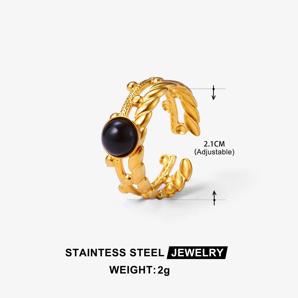 Boho Mehrfarbiger Türkis Edelstahl Offener Ring, Umweltfreundlich & Lichtecht, Schlichtes Titanstahl Design für Damen