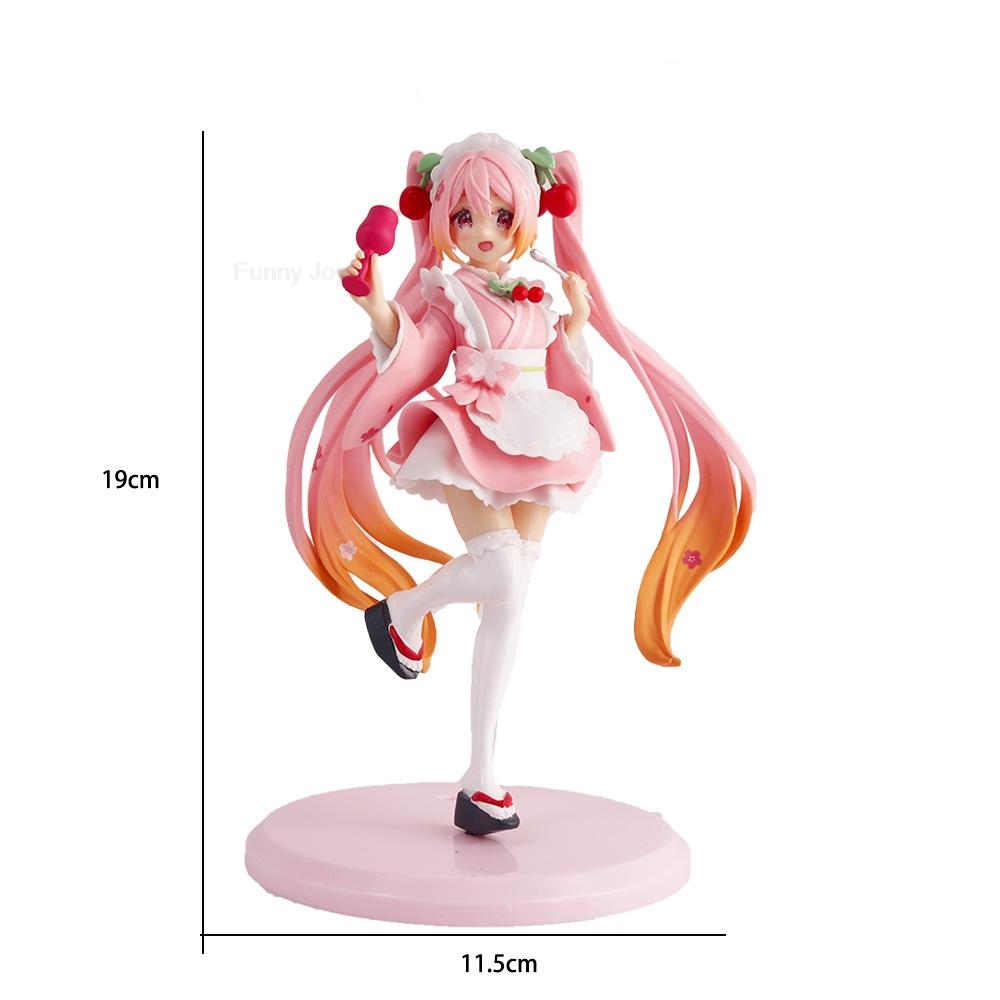Non-Toxic Anime Figure Cherry Blossoms Dress Action Figures Kawaii Swimsuit Vocaloid Pvc Collectible Model Toys Children Gift