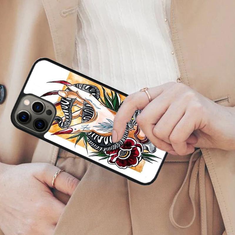 

Hand Snake Flower Magnetic Phone Case For APPLE iPhone 17 Air 16 14 13 12 Pro Max 15 Plus Wireless Charge With MagSafe Cover iPhone 14