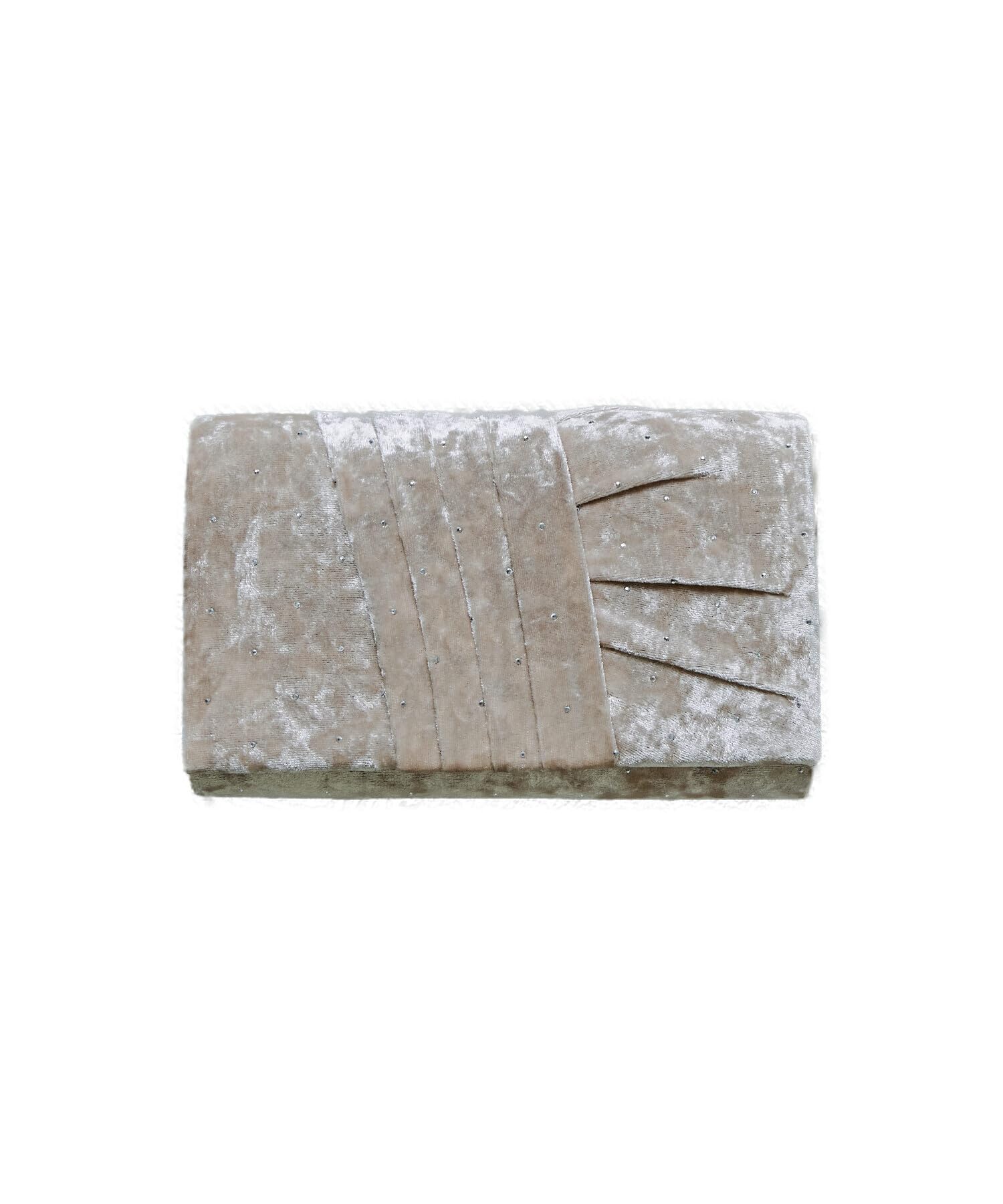 

[niana] Rhinestone Velour Clutch Bag, Mini Bag, Party Bag, 2-Way, Beige, F