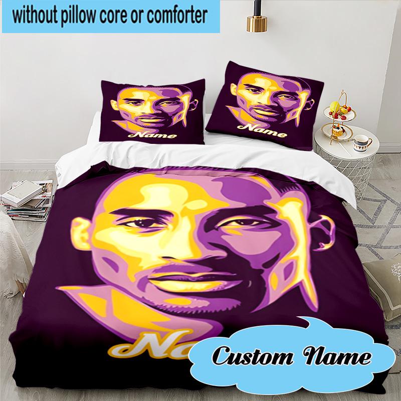 Custom Name 3PCS Legacy: Lakers Pride Bedding Set, Including 1pc Duvet Cover And 2pcs Pillowcases, Suitable for dorms and bedrooms Gift