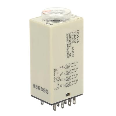 H3Y4 Relé de temporizador de atraso de energia 060 minutos Relé de tempo CA 220 V 5 A