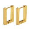 New Stainless Steel Gold Color Geometric Square Hoop Earrings for Women, Minimalist Chic Metal Ear Clip Gifts Trendy Jewelry