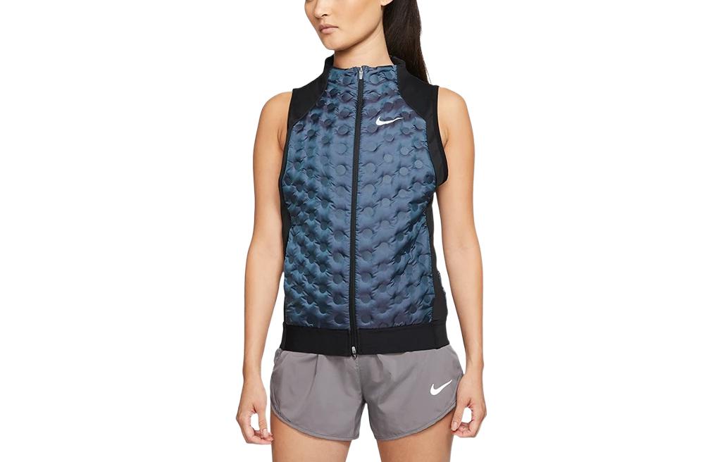 Nike Down Vests Women s Blue Stand Collar Moderate Urban Techwear BV3852-464 M