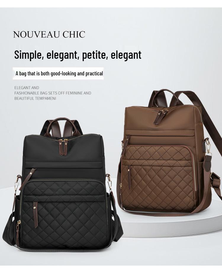 2026 Retro Korean Style Women's Double Shoulder Embroidery Backpack - Large Capacity Multi-Pocket Travel Bag