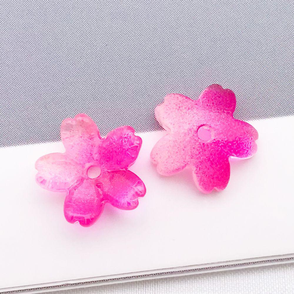 50 Multicolor Transparent Gradient Cherry Blossom Petal Charms for DIY Jewelry