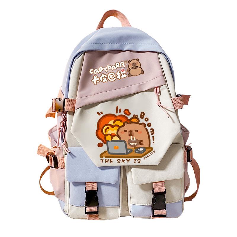 Kapibara's New Student Schoolbag, Personalized Fun Printing Trend, Campus Leisure Burden Reduction Backpack