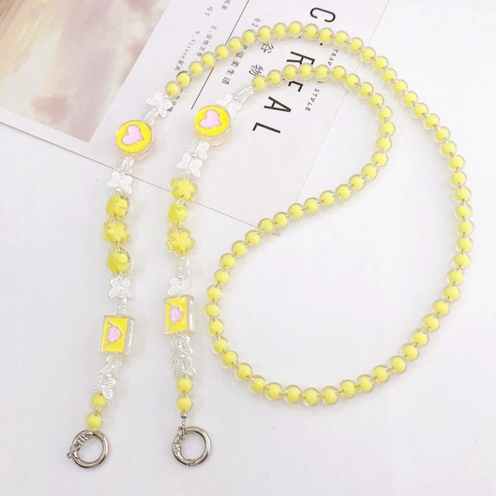 Beads Crossbody Phone Strap Bowknot Phone Neck Straps Mobile Phone Lanyard  Phone Case Hanging