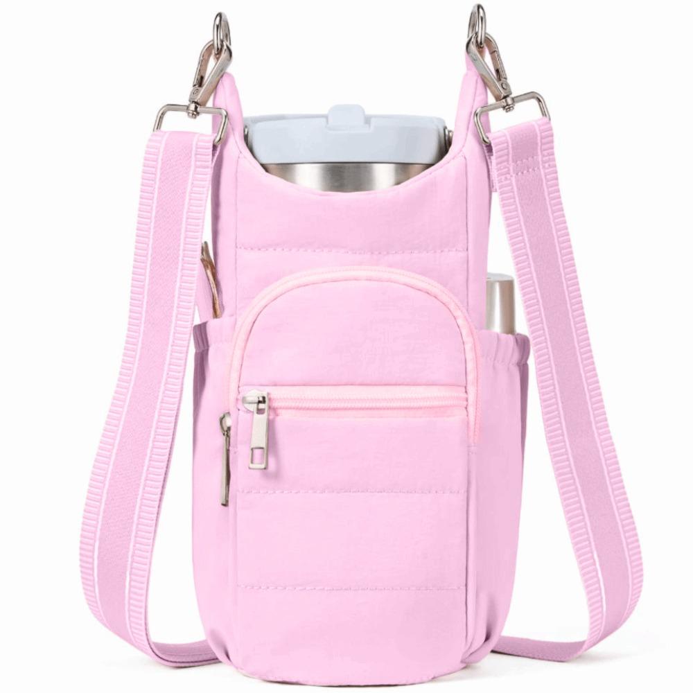 

Phone Pocket Crossbody Bags Adjustable Strap Gym Bags For Men Women Water Bottle Holder Fitness розовый