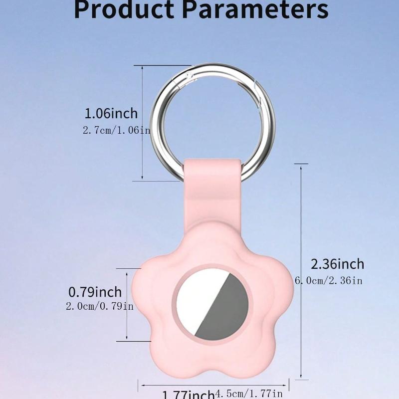 Flower Shaped Silicone Protective Case Compatible With Apple Airtag Tracker Anti-Lost Device For Dogs,Cats And Other Pets(Airtag Not Included)--Pink