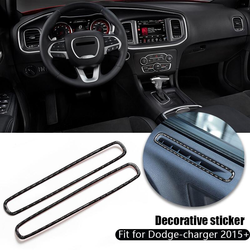 REAL Carbon Fiber Door A/c Air Outlet Vent Panel Trim for Dodge Charger 2015-up