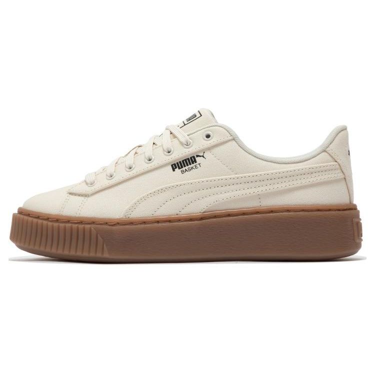 Puma Basket Platform Canvas Fashion Casual Low Top Sneakers Women Sneakers Beige 399251-02