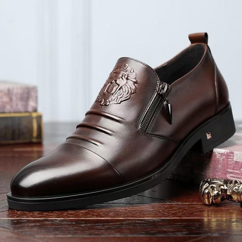 

Spring 2025 Men s Soft Sole Leather Slip-On Shoes - Pointed Toe Business Casual Low-Tops 39