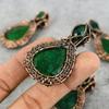 Emerald Gemstone Pure Copper Wire Wrap Handmade Jewelry Pendant