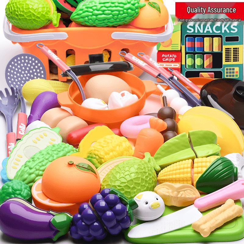Kids' Cross-Border Pretend Play Kitchen Set: Fun Fruit & Vegetable Cutting Toys