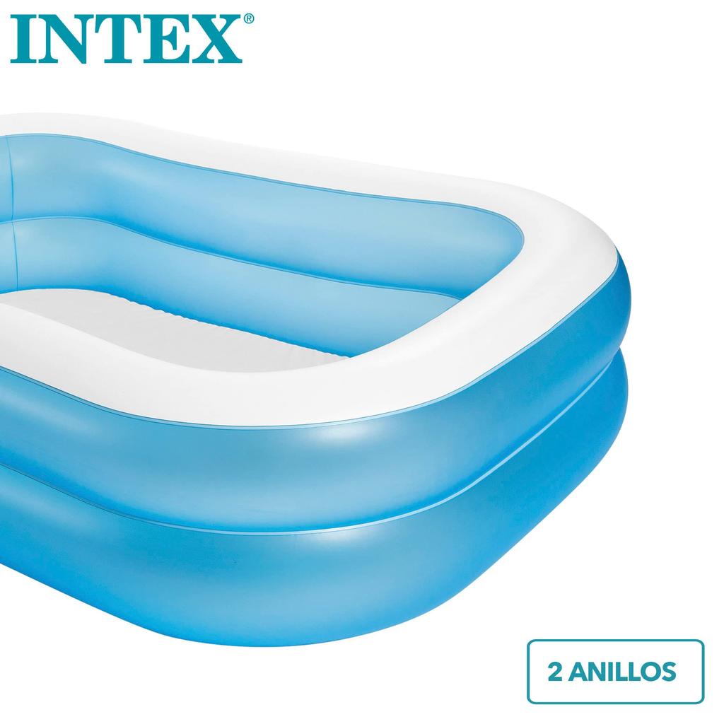 INTEX Large Swim Center Family Pool, 203 x 152 x 48 cm (8.7 x 6.7 x 18.7 inches), Blue, 57180 [Official Japanese Product]