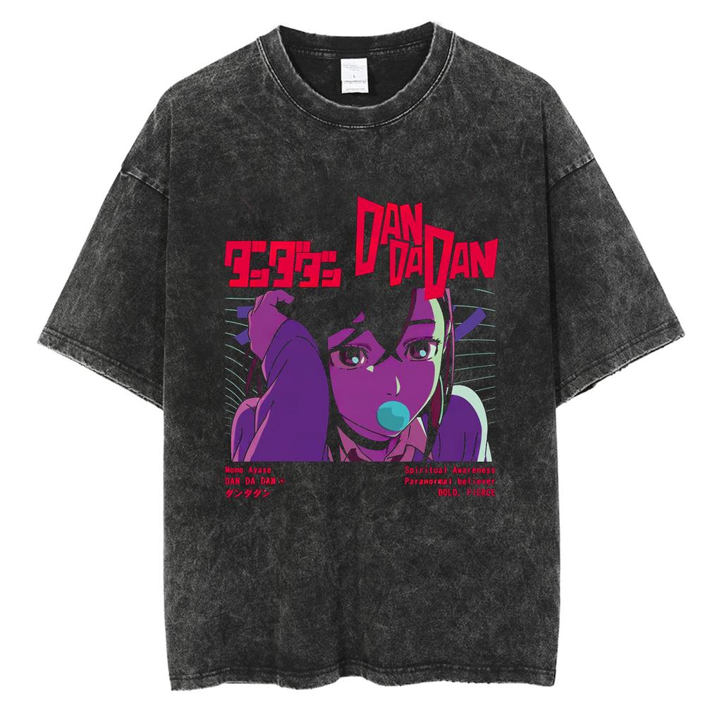Dandadan Shirt Vintage Washed Unisex Oversized Anime Streetwear Soft Cotton Short Sleeve Tee Gift Clothing Tops 2026 Hot Sale