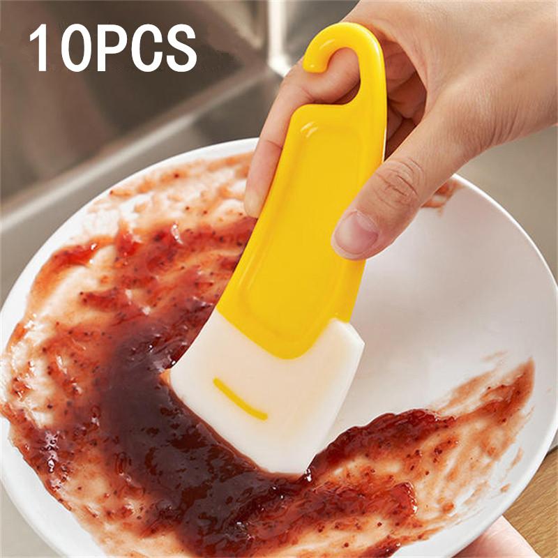 1/2/5/10PCS Cleaning Spatula Kitchen Scraper Soft Blade Scraper Brush Dirty Pan Pot Dishes Cleaner Tools Cooking Baking Kitchen