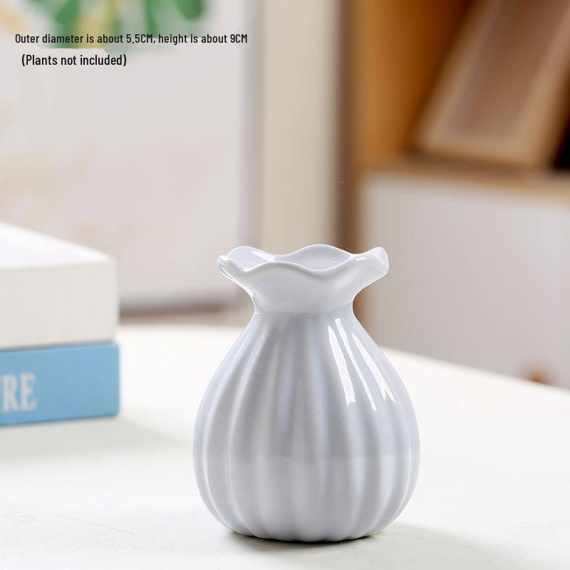 Modern Ins Style Lace Mini Ceramic Vase for Living Room Decor