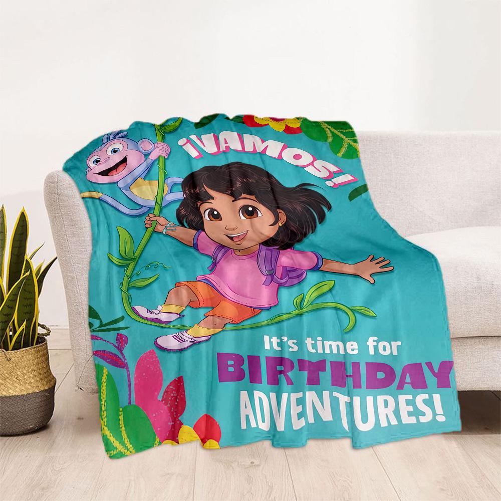 Dora Explorer Blanket Soft & Cozy Suitable for Picnics Couch Office Chair All-Season Use Digital Print Best Holiday Gift for Friends Family