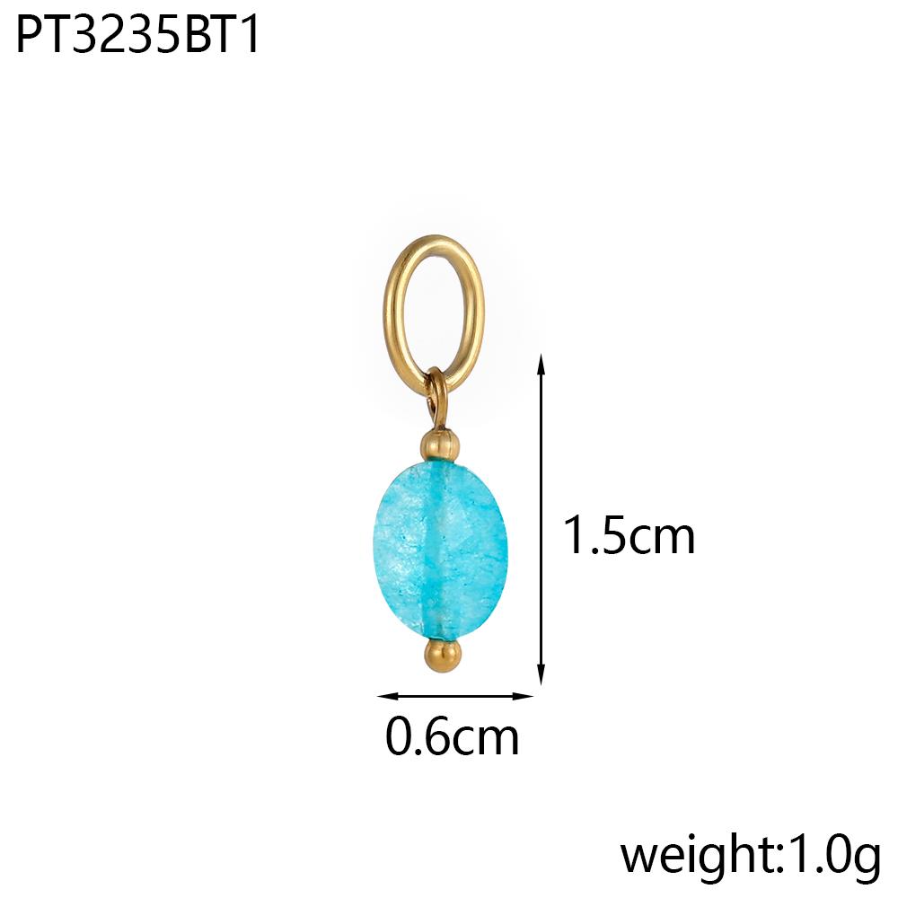 

CARLIDANA Beautiful Handmade Colorful Natural Stone With Stainless Steel Gold Plated Bead Pendant Accessory DIY Necklace