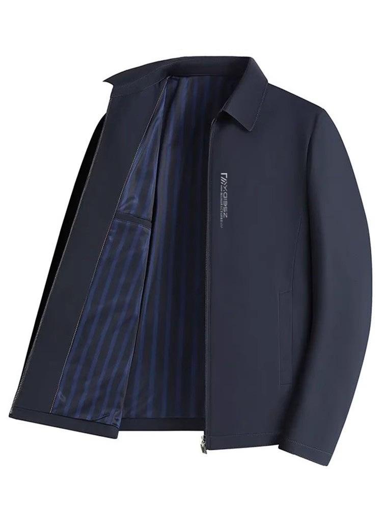 High-Grade Men's Lapel Coat - Business Casual Jacket for Middle-Aged & Elderly Dads, Fashionable & Versatile for Spring and Autumn.