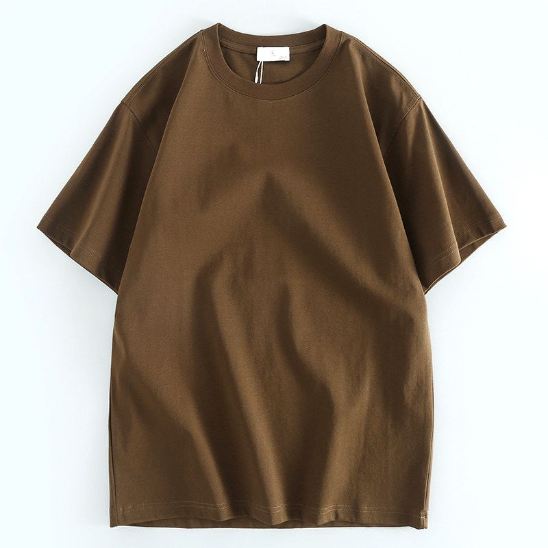 Export Export Tail Single Short Sleeve Men's Summer Loose Fashion Brand Pure Cotton Half Sleeve Shirt Men's Tail Goods Pure Color T-shirt Cut Label
