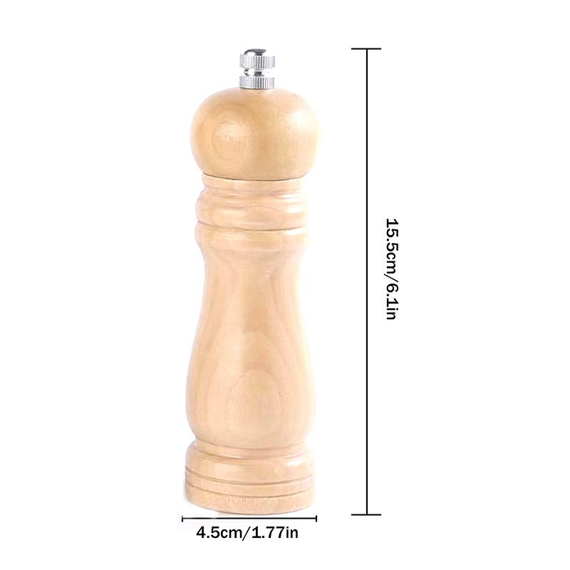 Wood Pepper Grinder Pepper Mill,Adjustable Coarseness 6/8/10 Inch Wooden Peppermill, Ceramic Grinding Mechanism Salt Mill