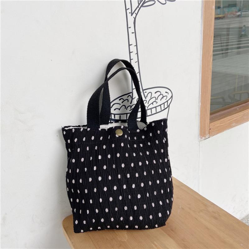12 small fresh and cute small cloth bags women's wrinkled cloth printed handbags Bento bags