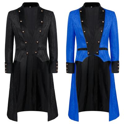 Men Button Fashion Steampunk Vintage Jacket Gothic Frock Coat Tailcoat