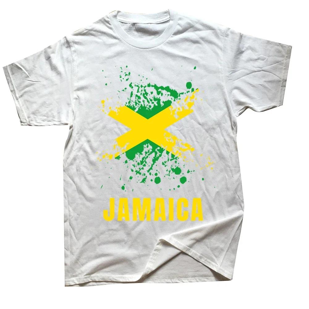 Mouvement rétro jamaïcain motif T-shirt drapeau jamaïcain coton rue manches courtes cadeau d'anniversaire T-shirt vêtements pour hommes hauts Y2K