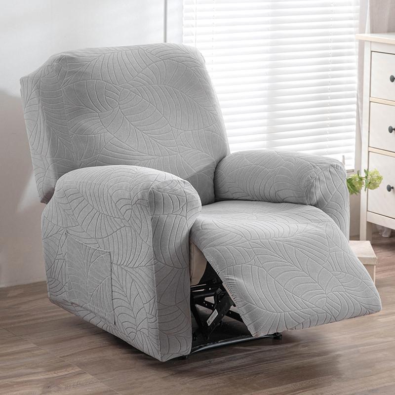 1/2/3 Seater Recliner Sofa Cover Solid Color Cushion Cover Sofa Cover Lazy Chair Jacquard Waterproof Leaf Shapeed Sofa Covers
