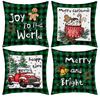 New Christmas Short Plush Pillow Cover Peach Skin Digital Printing Cushion Cover Christmas Snowman Pattern