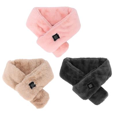 USB Heated Scarf Adjustable Neck Heating Scarf Detachable Plush Warming Neck Wrap Scarf