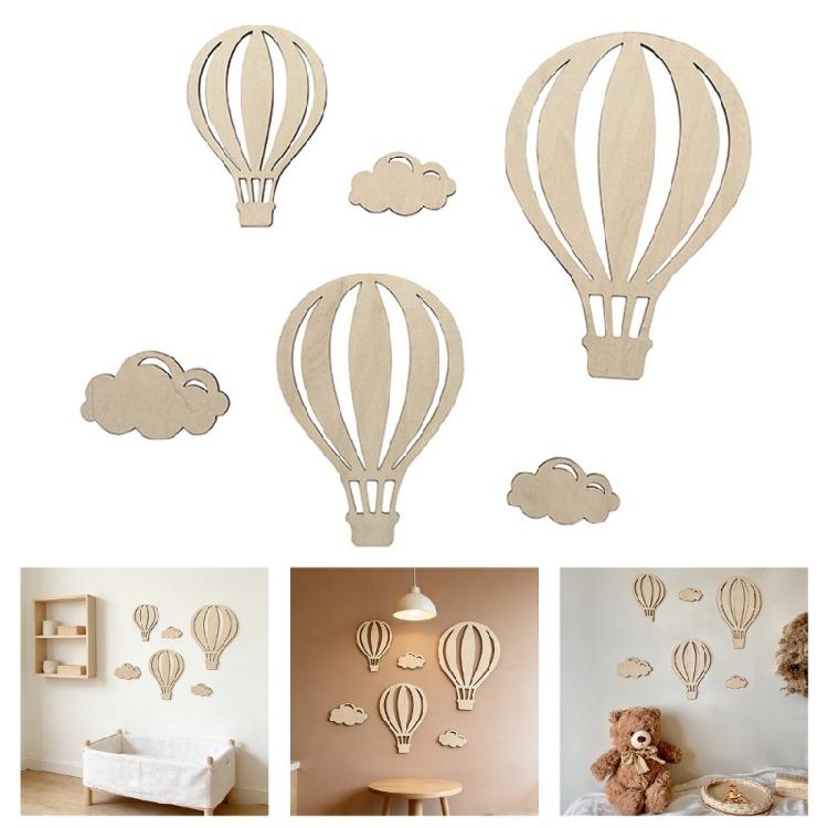 Bohemians Nursery Decorations Wooden Hot Air Balloon and Cloud Wall Art Decors Nursery Wall Decors Farmhouse Home Decors