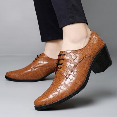 Men High Heels Blue Derby Brown Wedding Dress Dance Shoes Business Elevator Shoes Black Height Increase Tuxedo Shoes Large Size