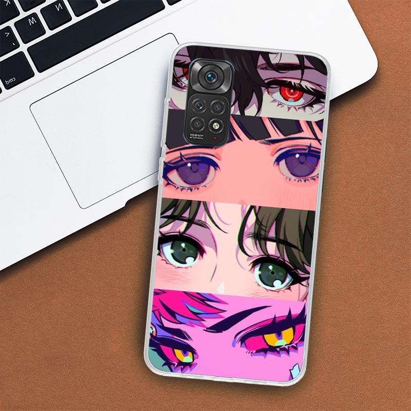 Anime Comic Manga Eyes Phone Case For Xiaomi Redmi Note 13 12 12S 11 11S 10 10S 9 9S 11T 11E Pro Plus 8 8T 7 + Coque Cover