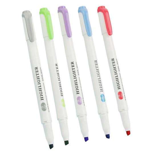 

5/35 шт. Настоящие мягкие хайлайтеры Двусторонние пастельные маркеры-хайлайтеры Ассорти цветов A