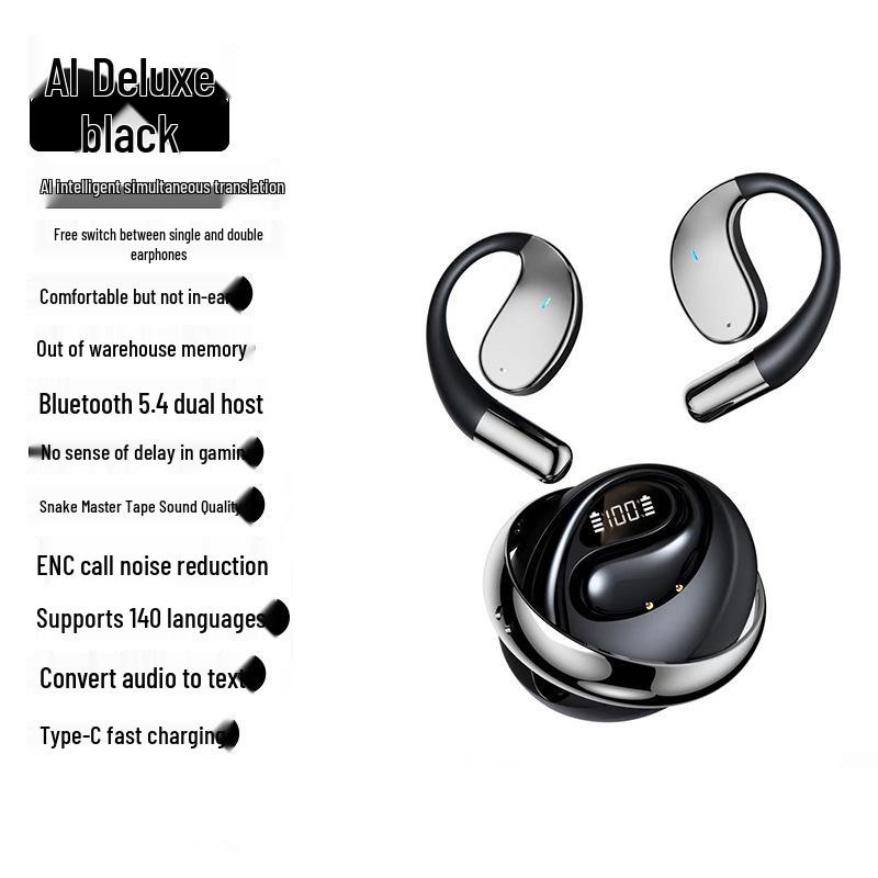 BH32 Wireless Dual-Ear Sports TWS Earphones with AI Translation and Touch Control, Bluetooth 5.4, Digital Display