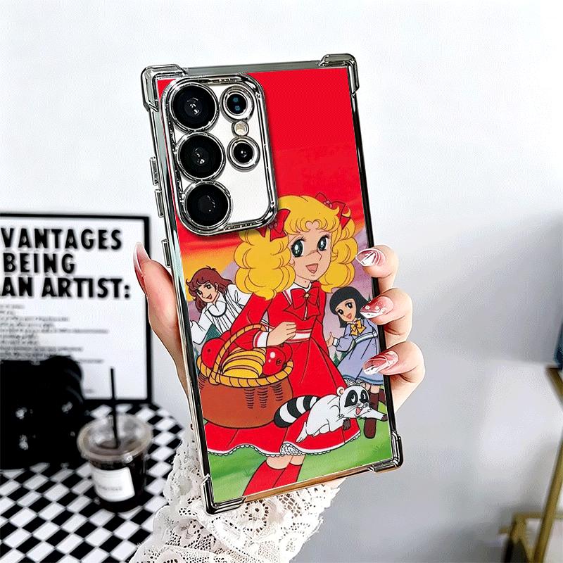 

Candy 90s Cartoon Plating Phone Case For Samsung Galaxy S24 S25 FE S26 Edge S23 Ultra S22 S21 Plus S20 Anti-Fall Airabag Cover Samsung S21