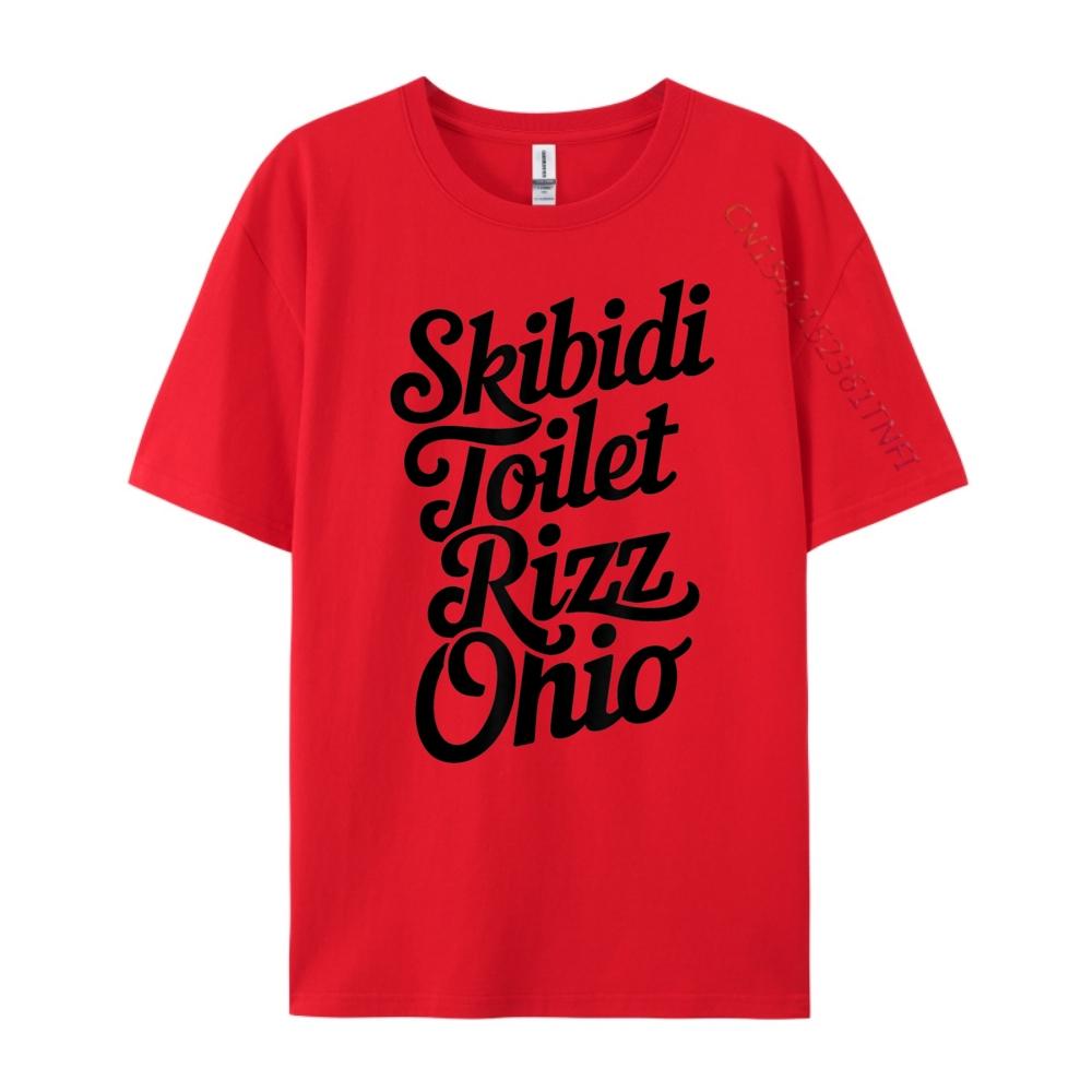 Skibidi Toilet Rizz Ohio Graphic T Shirts 100% Cotton Male Tshirt HOLIDAYS S