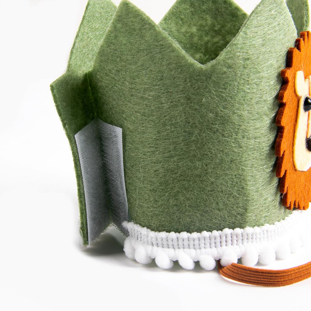 Jungle Safari Animal Lion One 1 Year Birthday Crown Headband Hat Happy Birthday Party Decor Kids Baby Shower 1st Birthday Party