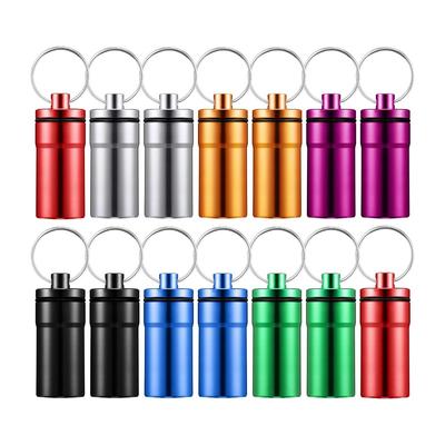 New Mini Portable Pill Box Case Holder Keychain Waterproof Aluminum Container Tablet Storage for Purse Outdoor Camping Travel