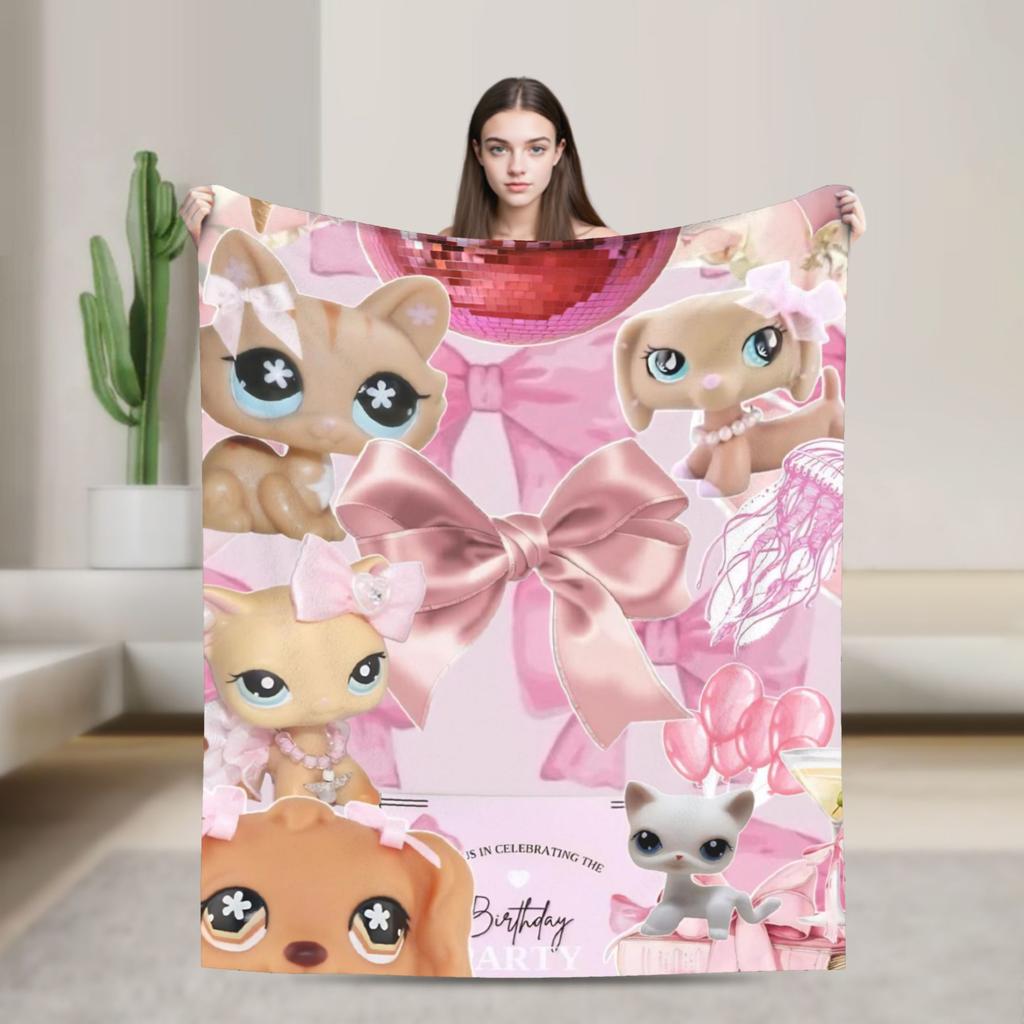 Littlest Pet Shop Antklodės Super Šilta Spausdinta Pliaušinė Antklodė Berniukui Mergaitei Sofai Kėdei Lovai Flanelinė Paklodė Lovos Užvalkalas