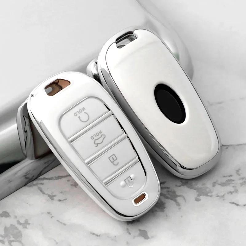 4/5/6/7/8 Düğmeli TPU Araba Uzaktan Kumanda Anahtar Kılıfı Kabuk Fob Hyundai Santa Fe Hibrit Nexo Nx4 Sonata Tucson İçin Koruyucu