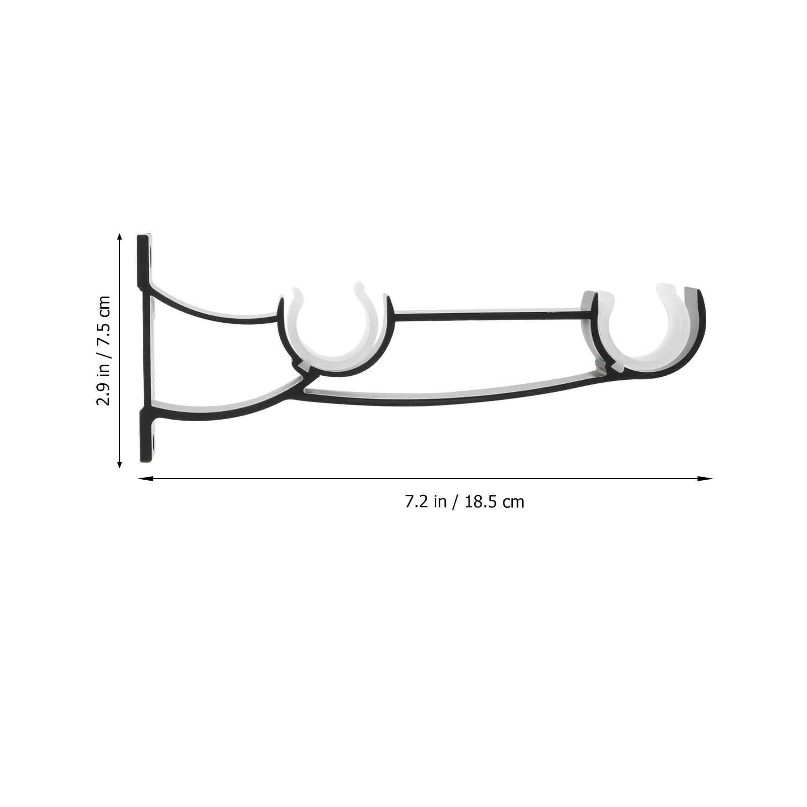 

4Pcs Double Curtain Rod Brackets Aluminum Alloy Heavy Duty Wall Mount Curtain Holders for Window Door Drapery Metal Support